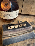 U.S. Army or U.S. Navy Tie Clips Made from Reclaimed Kentucky Bourbon Barrels