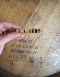 U.S. Army or U.S. Navy Tie Clips Made from Reclaimed Kentucky Bourbon Barrels